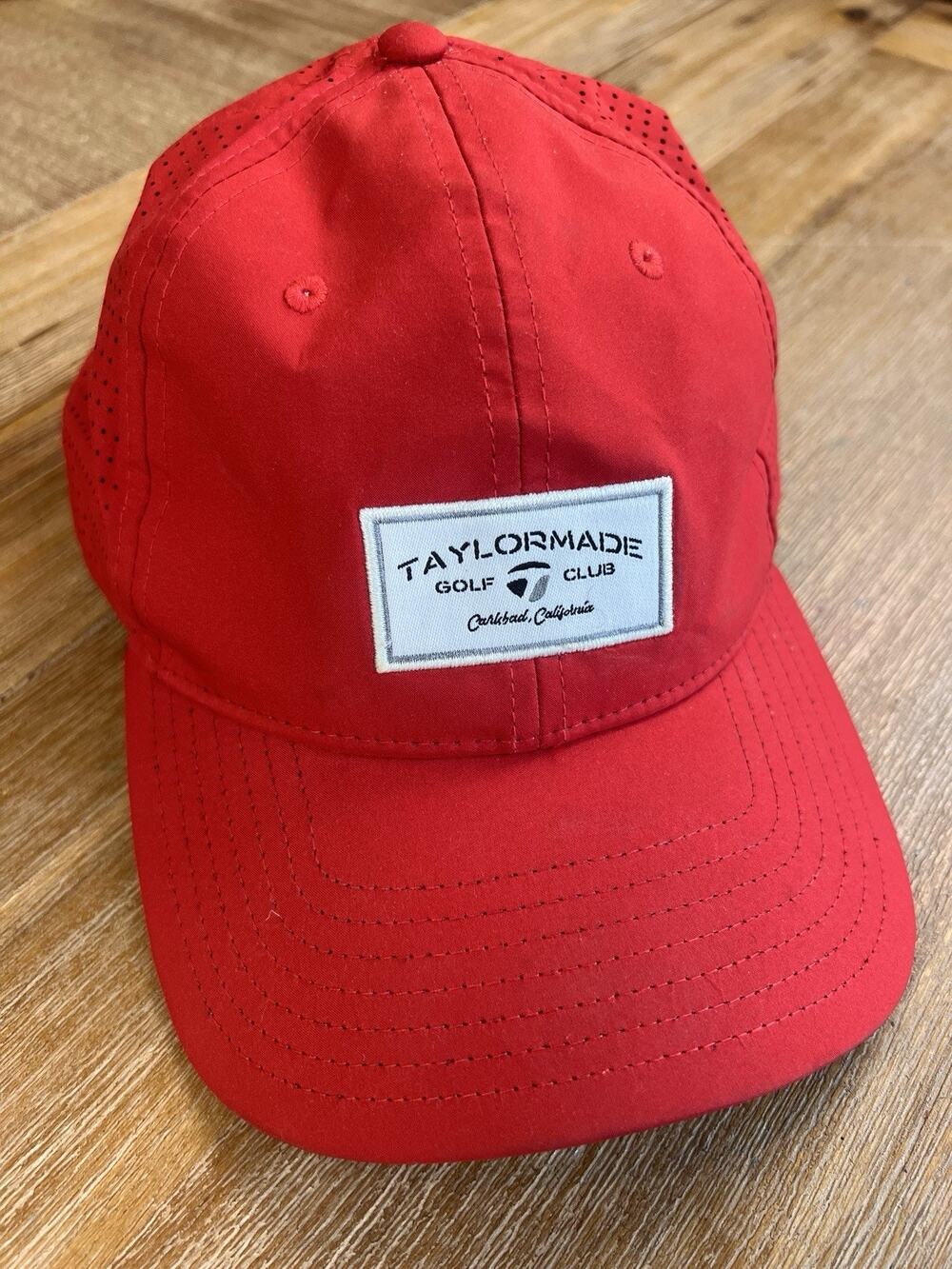 TaylorMade Golf Club Red Performance Adjustable Hat Cap One Size Breathable